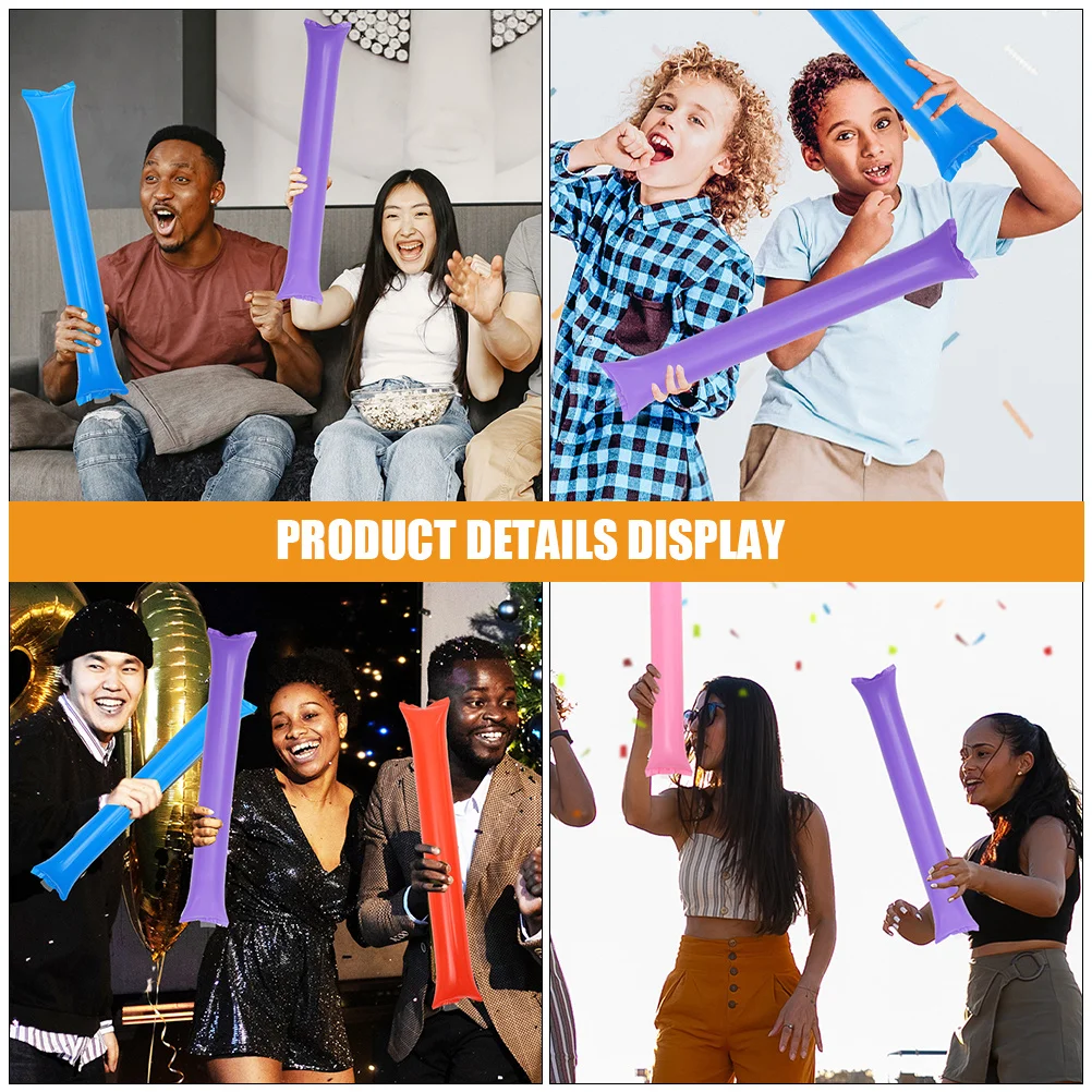 

50Pcs Inflatable Sticks Cheerleaders Noise Makers for Basketball Football Games Parties Cheerleading Stick Noise Makers