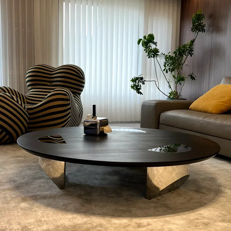 

Modern simple stainless steel coffee table