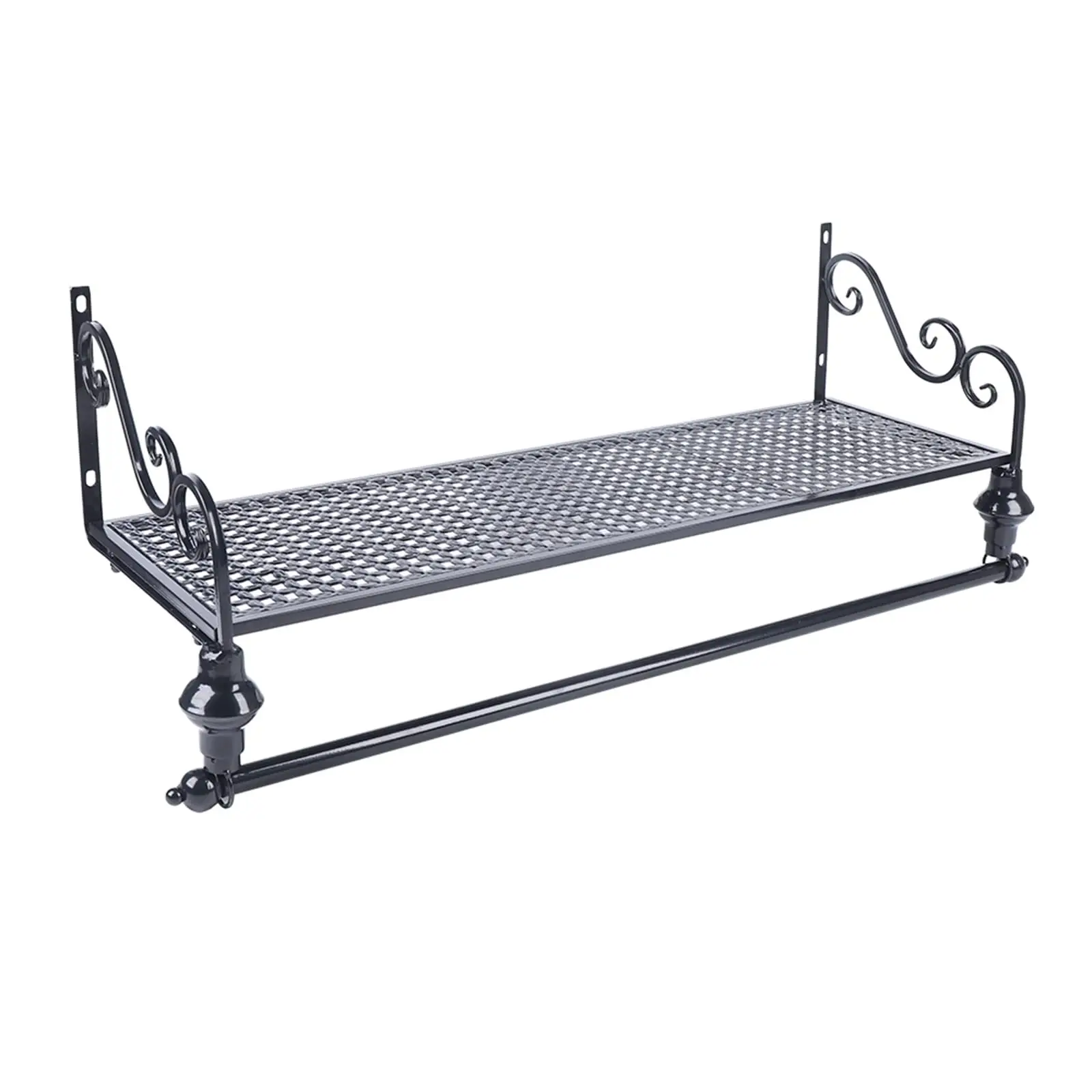 ราวแขวนเสื้อผ้าท่ออุตสาหกรรมพร้อมชั้นวางด้านบน,ราวแขวนเสื้อผ้าติดผนังท่ออุตสาหกรรม 31 นิ้ว,แขวนผ้าจอแสดงผลประหยัดพื้นที่