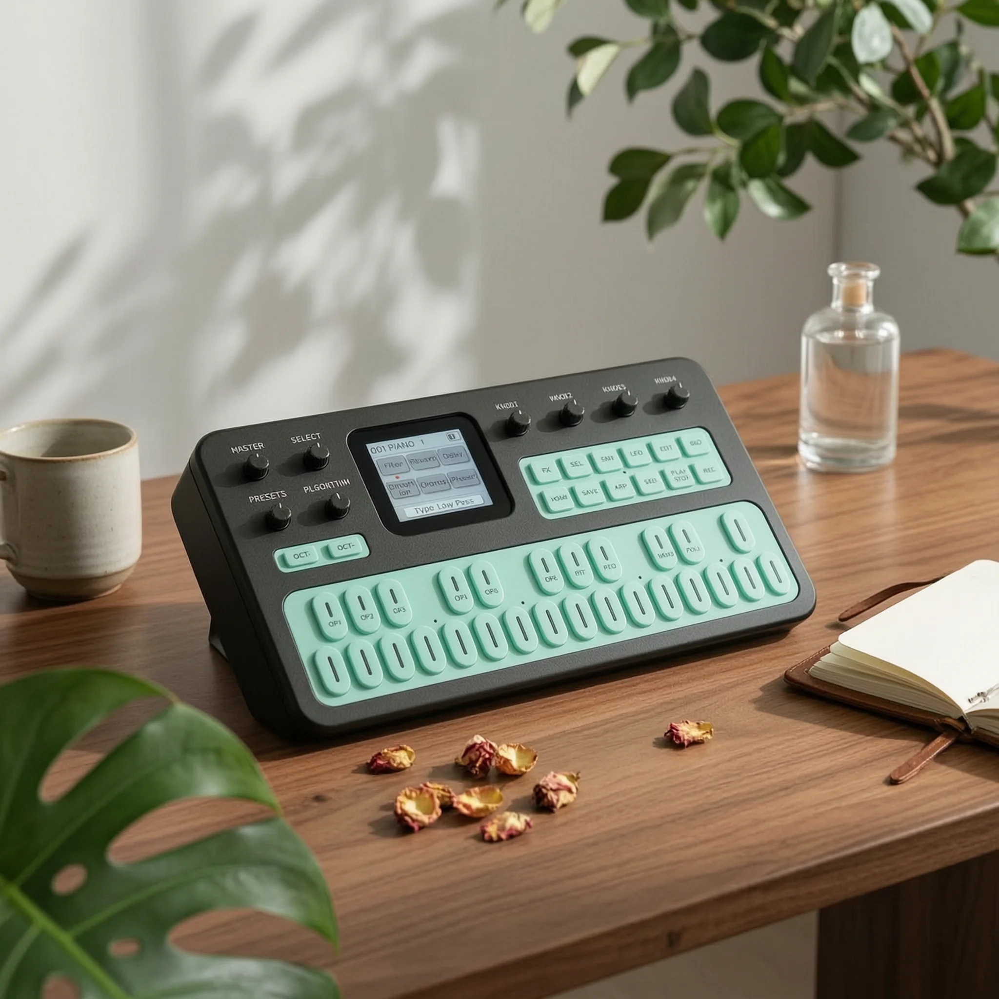 MIDI Keyboard Controller Built-in USB MIDI Keyboard Controller Frequency Modulation Synthesizer Responsive Synthesizer With