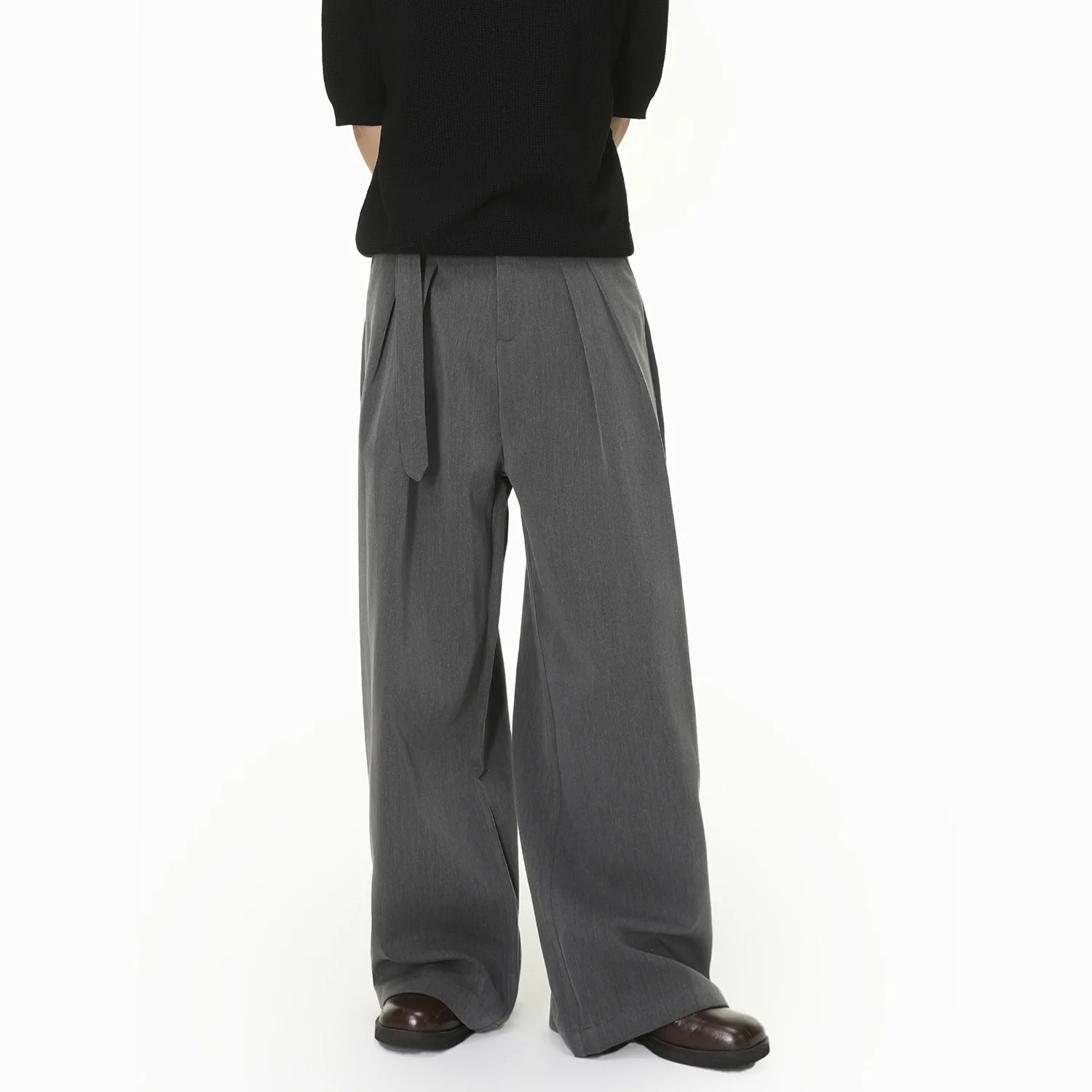 Picture 6: 2026 Spring New High-end Wide-leg Pinch Pleated A-shaped Vertical Belt Belt Casual Mopping Versatile Trousers
