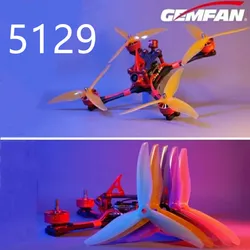 5129 YUKI 프로펠러 Gemfan 3 블레이드 5129.0 업그레이드 레이싱 소품 2306 2207 모터 RC 멀티 로터 드론 FPV 커브 플라잉 6Pair/12