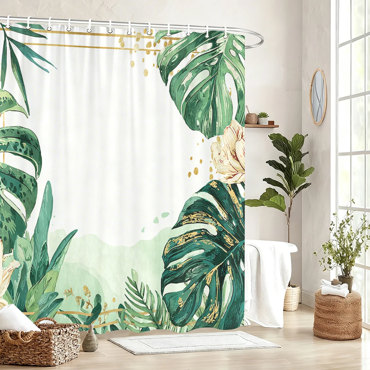 

Винтажная занавеска для душа в тропическом стиле из полиэстера – стильный декор для ванной комнаты, декоративная занавеска для дома