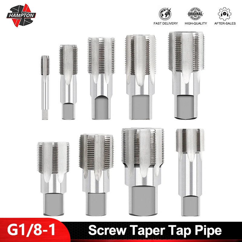 

G1/8 1/2 3/4 1 HSS Taper Pipe Tap G Screw Tap Taper Tap Pipe BSP for Iron Alloy Steel Metal Screw Thread Cutting Tools