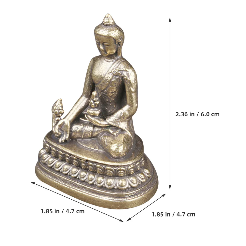 

Vintage Brass Buddha Sculpture Compact Size Desktop Decoration for Home Brass Buddha Figurines Vintage Crafts Home Supplies