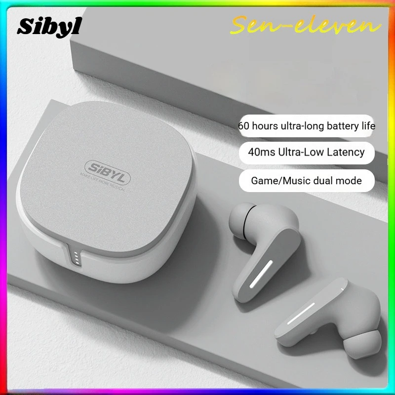 

Беспроводные Bluetooth-наушники Sibyl 2026 TWS, двойной режим (игры и музыка), внутриканальные, с шумоподавлением, стильный подарок