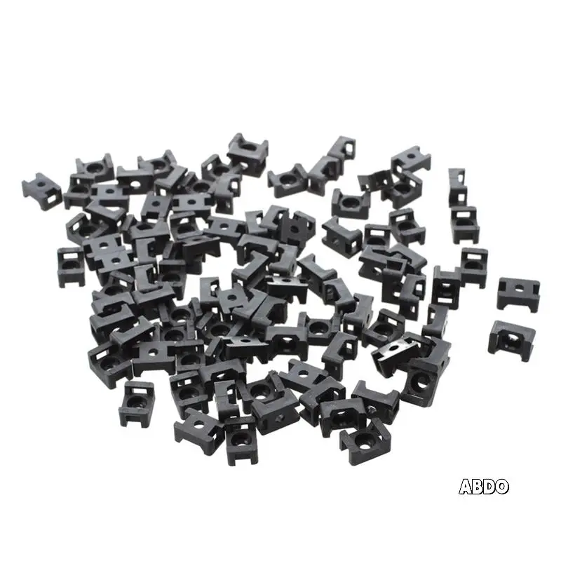 สีดํา 4.5 มม.ความกว้างสายผูกฐานอานประเภท Mount ผู้ถือลวด 400 ชิ้น