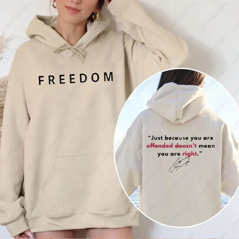 تشارلي كيرك هوديي الحرية إقتباس الإهانة لا يعني حقك طويلة الأكمام البلوز الرجعية عارضة نمط الرجال امرأة هوديس