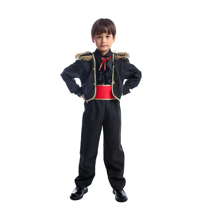 ZA01 Costumi di Carnevale di Halloween di alta qualità per bambini spagnoli matador cosplay vestito da toro spagnolo per ragazziZa0@