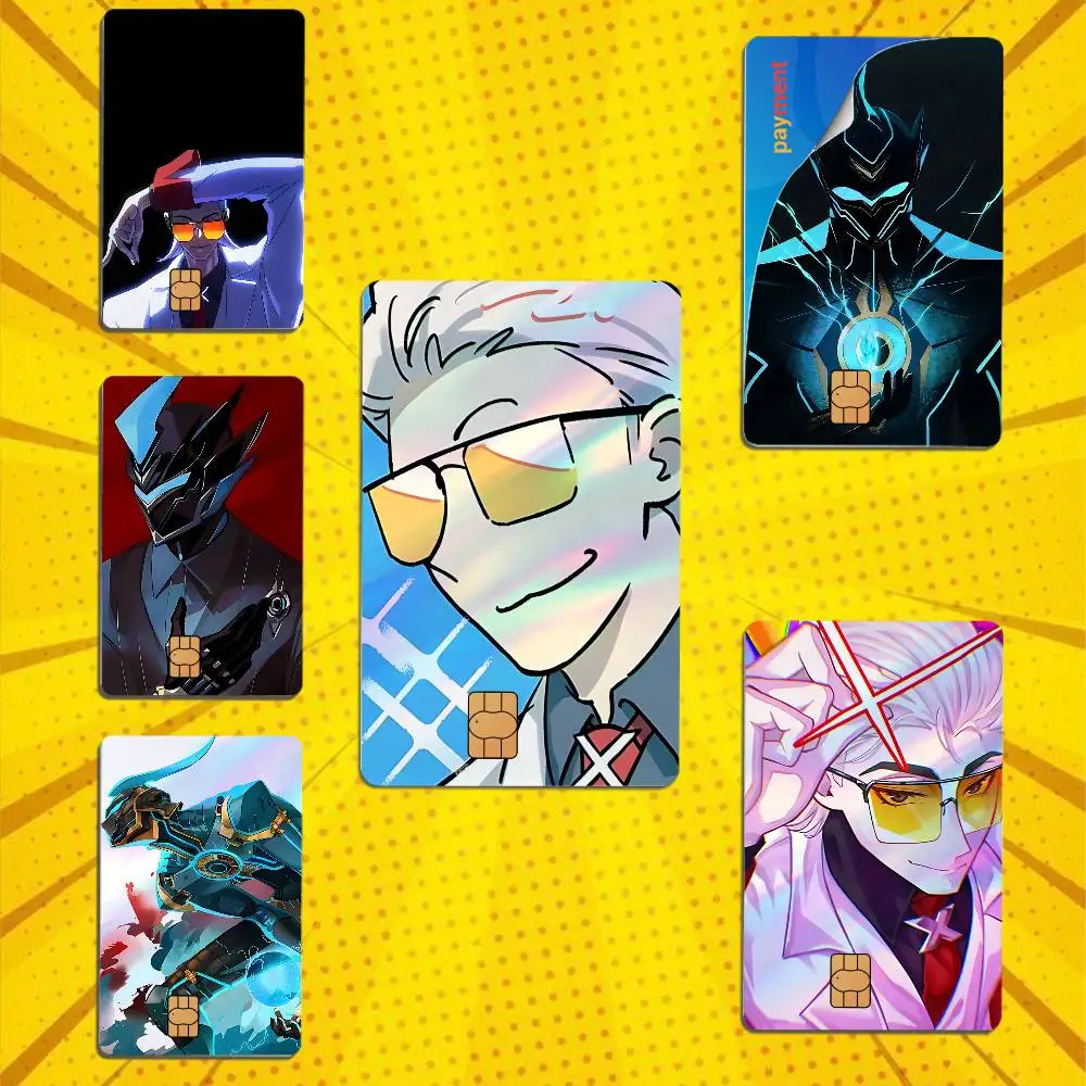 E-Soul Mecha style Hero X Laser shimmer Name Card Sticker Decorate Bank Card Couple Student Study Supplies Decals Patch