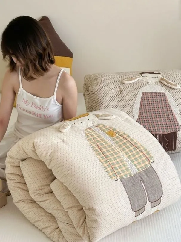 

Pure Cotton Double Layer Baby Blanket for Newborns Autumn Winter Spring Summer All Season Breathable Skin Friendly Cotton Quilt