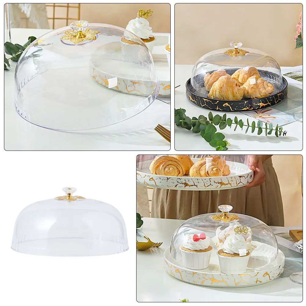

Plastic Transparent Cover for Food Plate Dessert Protective Lid Cake Dust proof Cover Safe Eco friendly Material Alloy