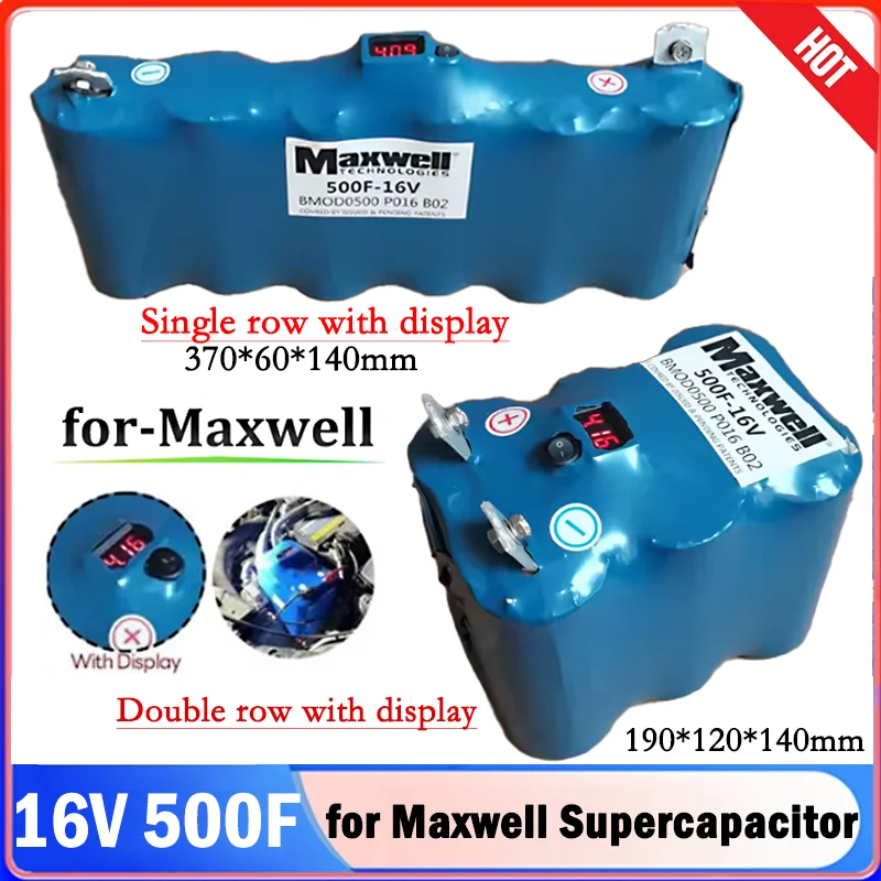 16 فولت 500F لماكسويل مكثف فائق 2.7V3000F مقوم السيارات مع لوحة موازنة عرض الجهد مكثف الصوت مناسبة