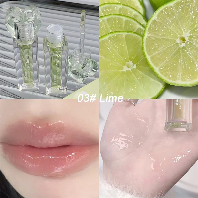 Frucht-Lippenöl, klarer transparenter Lippenbalsam, Feuchtigkeitscreme, feuchtigkeitsspendend, nahrhaft, langlebig, Lipgloss, koreanische kosmetische Lipgloss-Basis