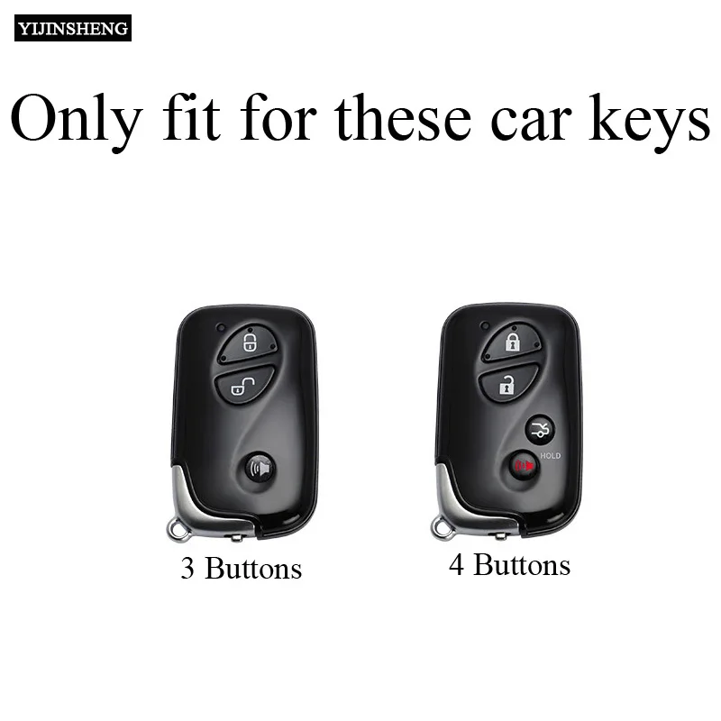 3 4 أزرار الكربون نمط ABS غطاء مفتاح السيارة فوب لكزس GS430 ES350 GS350 LX570 IS350 RX350 IS250 عن بعد المحمية فوب #2