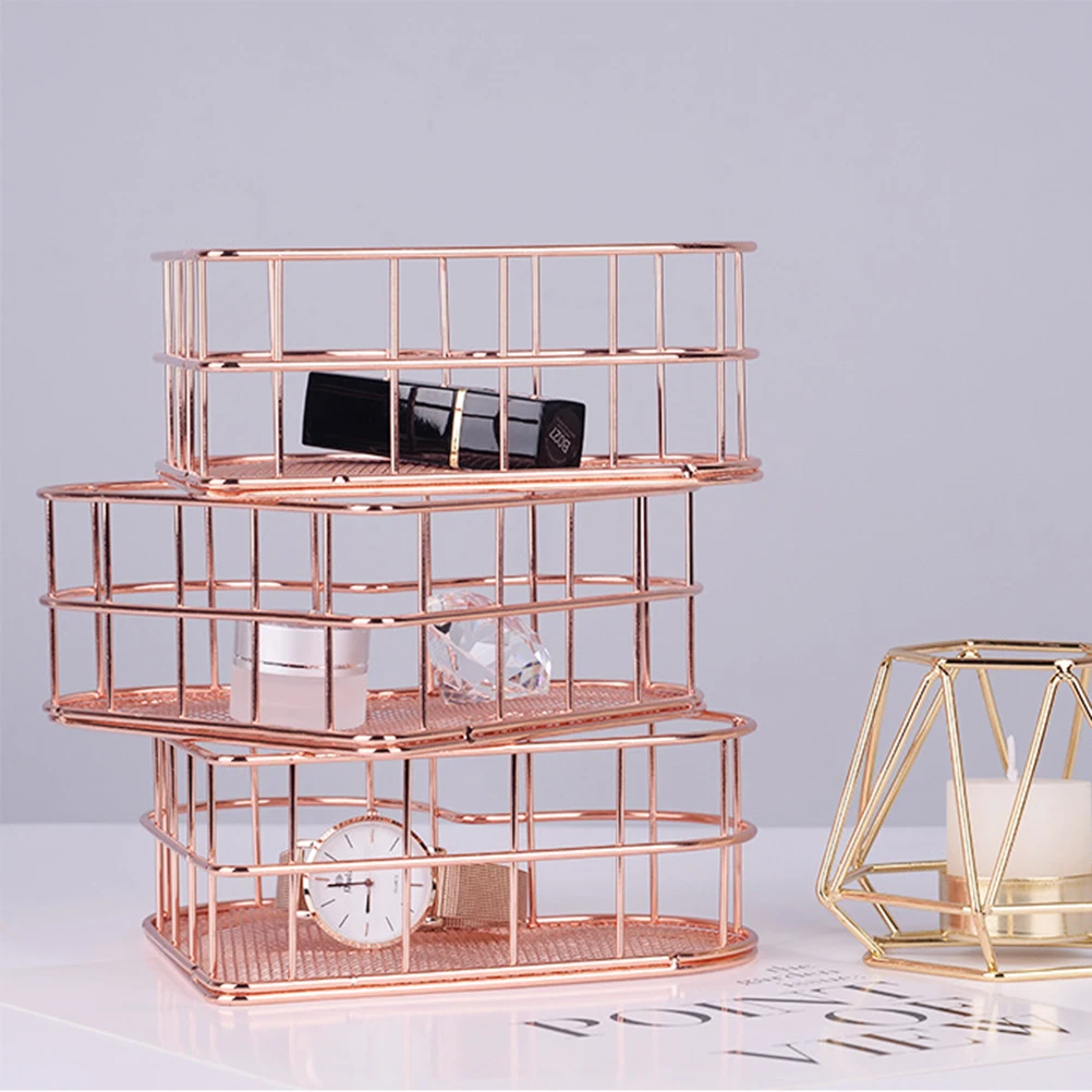 

Heart Shaped Storage Basket Wrought Iron Tray Jewelry Organizer Rose Gold Nordic Minimalist Home Decoration For Wedding Birthday