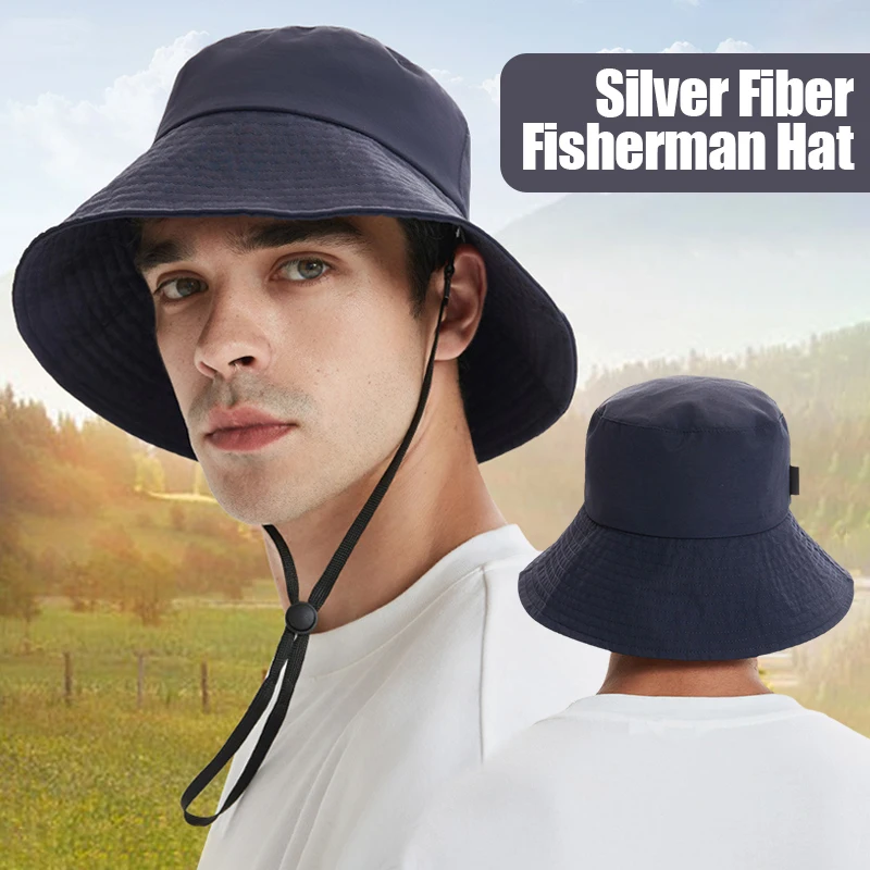 Unisex Anti Radiation Cap Half / Full Silver Fiber Electromagnetic Wave Rfid Shielding Hat Faraday Bucket Hat EMF Protect Hat