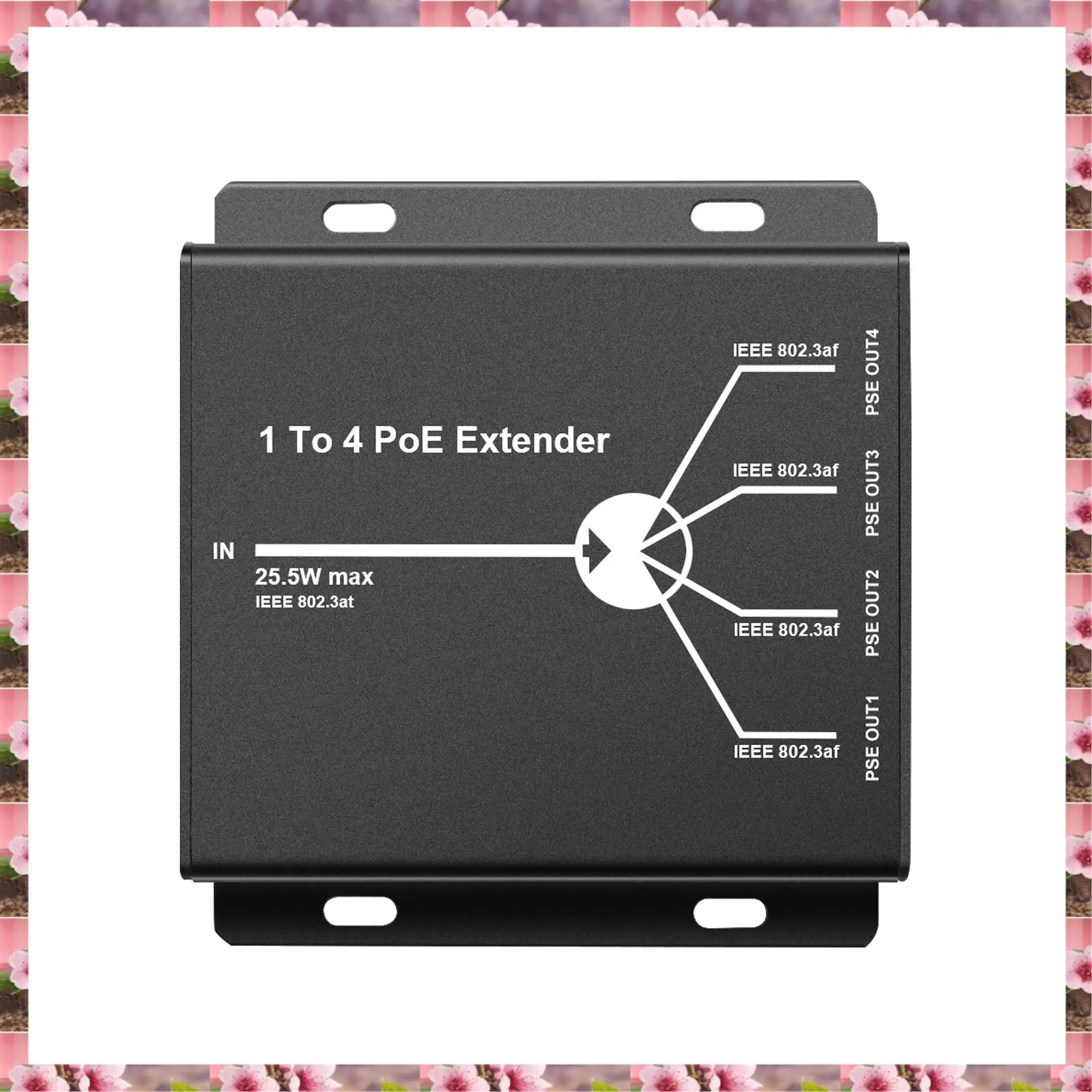 

2025 4 Port IEEE802.3Af Poe Extender For IP Camera Extend 120M Transmission Distance With 10/100Mbps LAN Ports 4 POE Extender,4