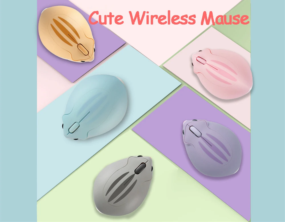 Cute Wireless 2.4G Mouse Hamster Designed Creative Mause Ergonomic USB Optical 1200 DPI Mini Mice Kid Gifts For PC Laptop