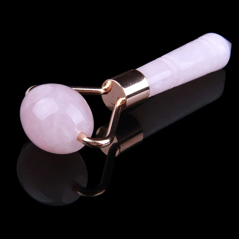 Directamente del fabricante: rodillo de jade natural, palo de masaje de cuarzo rosa, herramienta de belleza facial, mini palo de belleza de jade