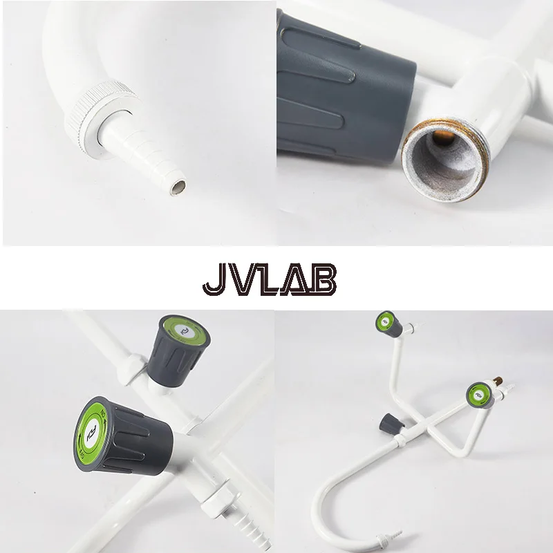 صنبور مختبر تانبي ثلاثي الاتجاهات من Takuey - صنبور رقبة أوزة مع صمامات أمان لتجارب الكيمياء معدات المختبرات JVLAB