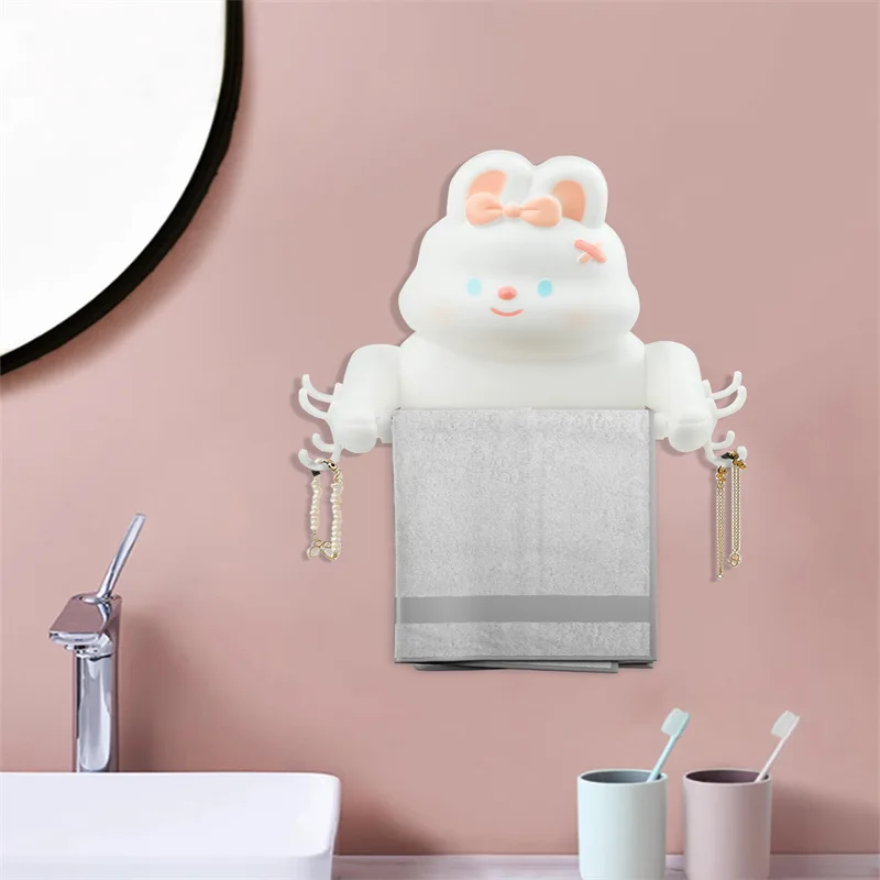 Cute Creative Cartoon Panda-style Toilet Bath Nail-free Paper Towel Holder Roll Tube Tissue Box And Face Towel Storage Holder