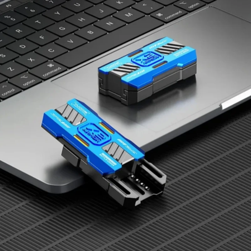 YIJOO مضيئة دفع المنزلق المغناطيسي تململ المنزلق الحسية ألعاب متململة المعادن EDC درع مكافحة الإجهاد تململ سبينر اللعب