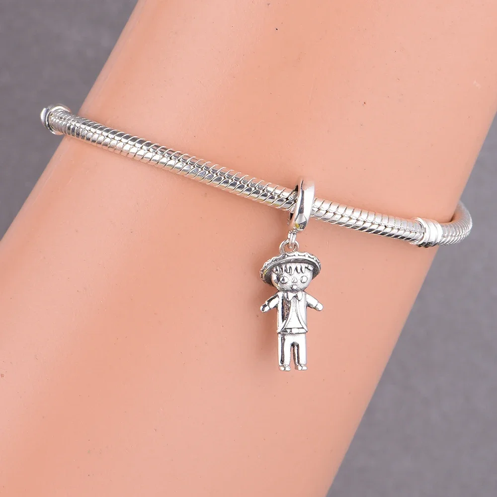 Fit Original Charm Bracelet 925 Sterling Silver Traditional Handmade Mexico Boy and Girl Doll Bead For Making Navidad Berloque
