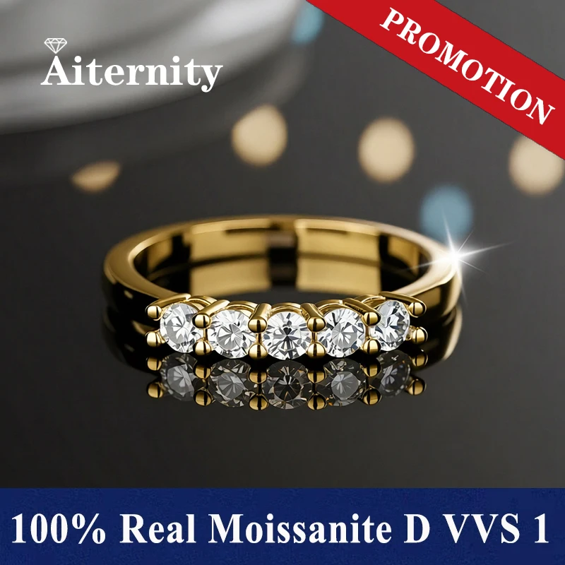 

1.1mm-3.0mm D Color Moissanite Wedding Band Ring 925 Sterling Silver 18K Gold Plated Eternity Band Engagament Rings Wholesale