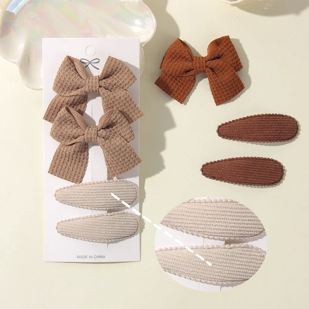 4 pçs/cartão bonito artesanal cor sólida náilon seguro bb clipe de cabelo borboleta menina amigável franja grampo de cabelo crianças presente