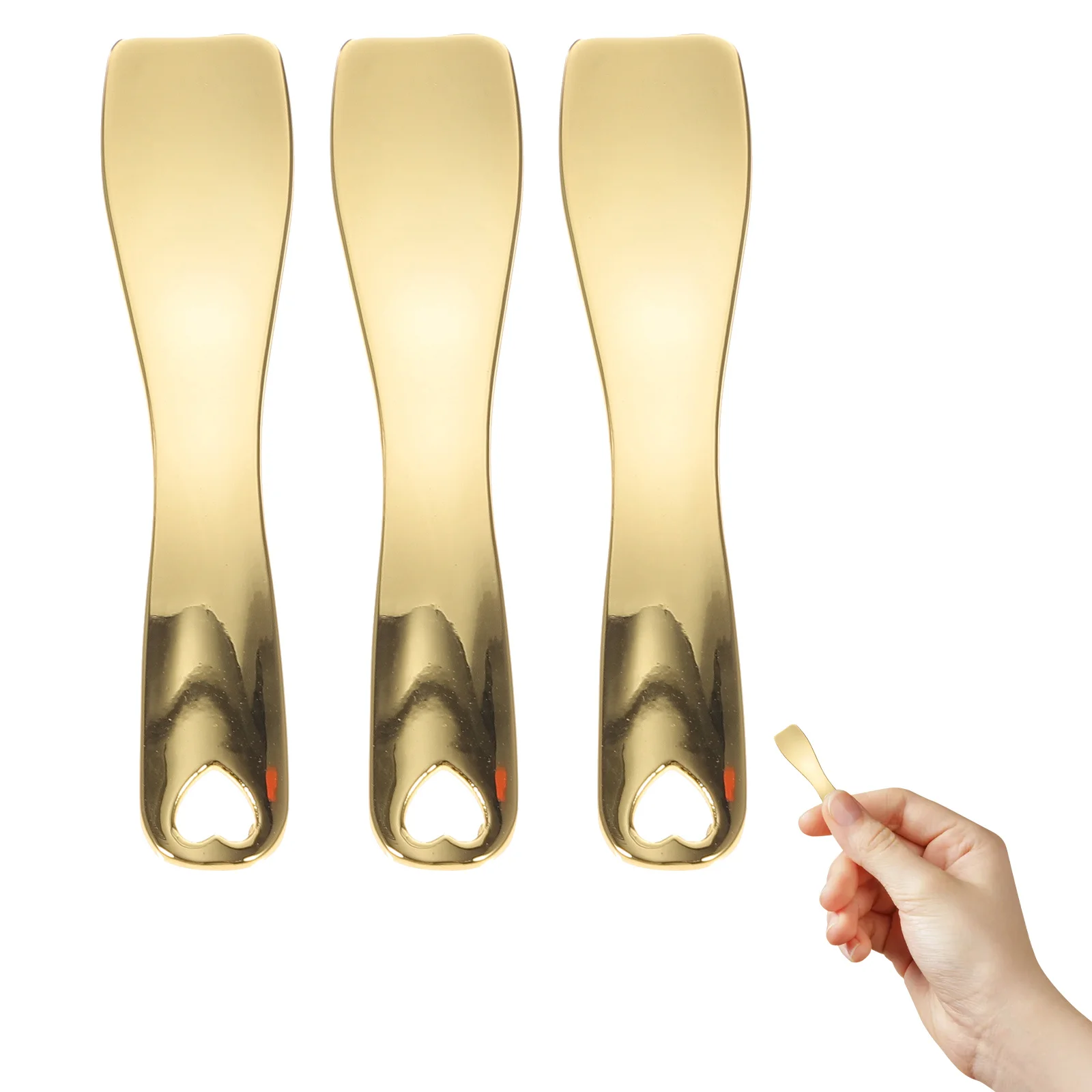 Cuchara para crema de ojos, aplicador de mascarilla Facial de aleación de Zinc de 2,36 pulgadas para masaje de ojos, herramienta para el cuidado de la piel, alivia la fatiga, cuidado de la piel de Metal, 3 uds.