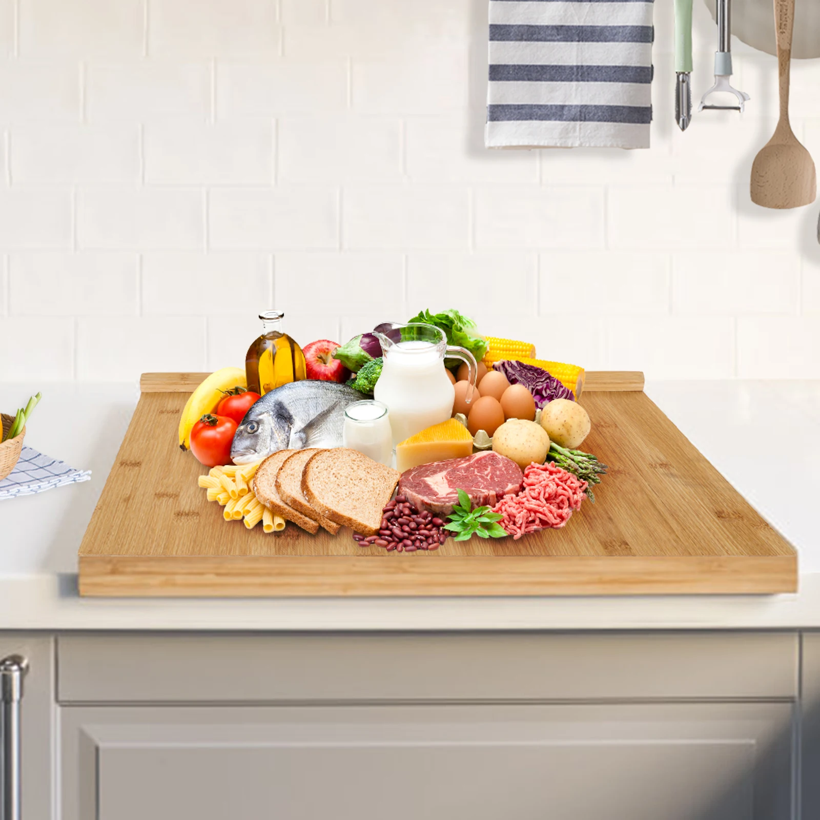 

Кухонная разделочная доска для выпечки с обратными пазами, 21.65x15.75 дюймов, разделочный блок, кухонные принадлежности