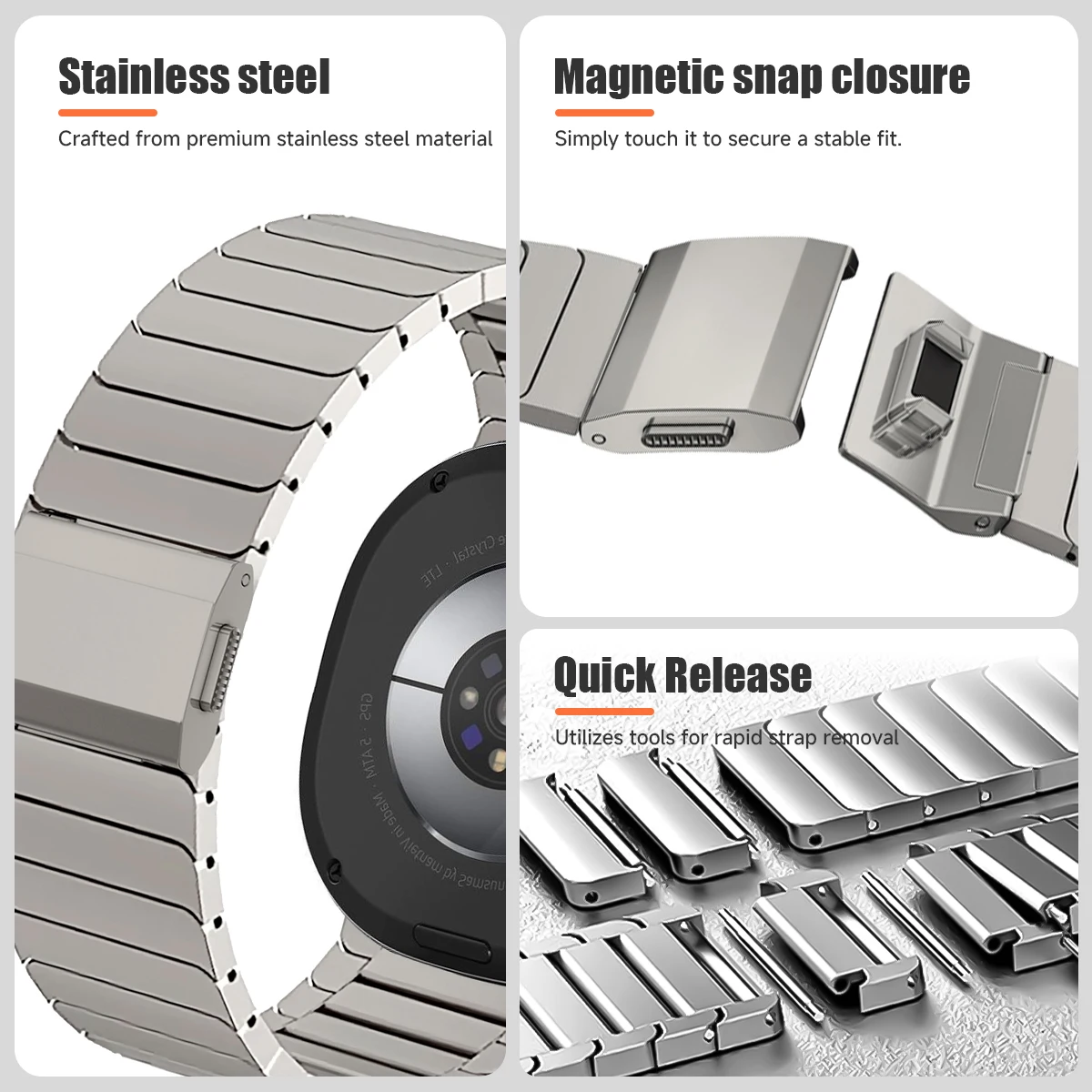 حزام تيتانيوم لساعة سامسونج جالاكسي الترا 2025 47 مللي متر سوار رجالي فاخر لساعة جالاكسي 8 40 مللي متر 44 مللي متر 8 كلاسيكي 46 مللي متر معصمه #6