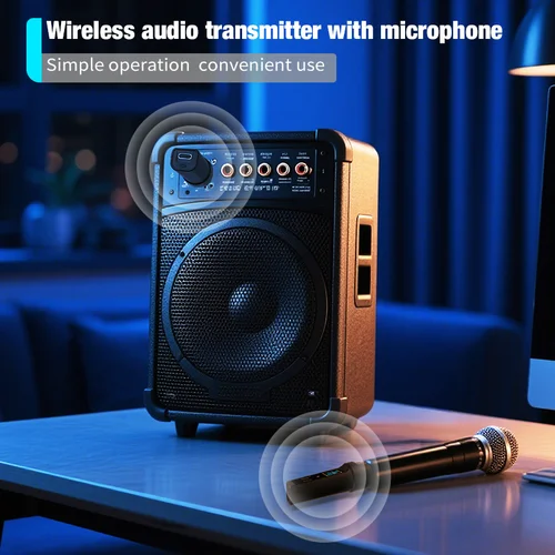 Imagen 2 del producto Micrófono dinámico, convertidor UHF inalámbrico, sistema de micrófono inalámbrico XLR, transmisor y receptor de micrófono para mezclador de Audio y guitarra