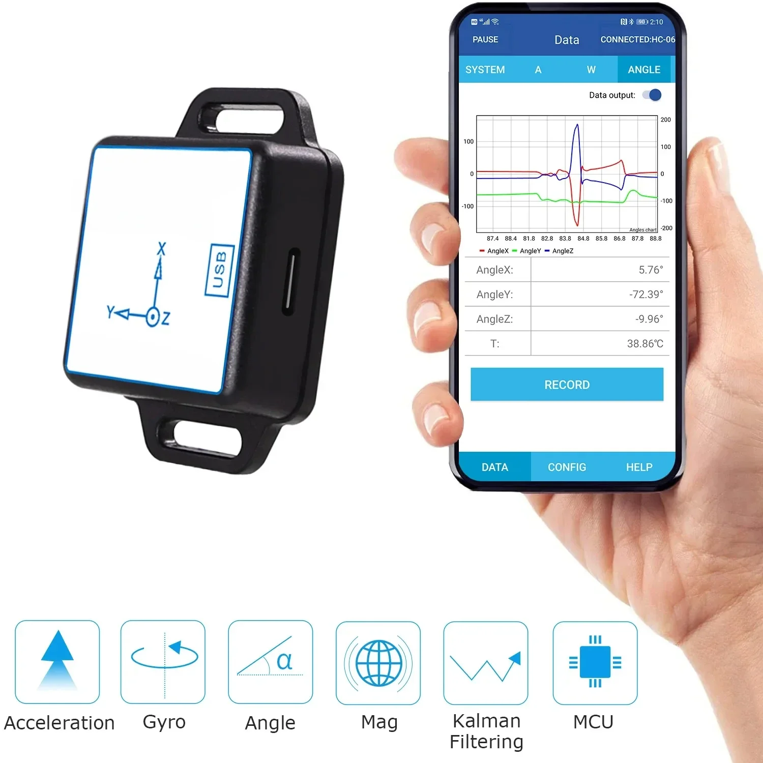 BWT901BCL High-Precision 10-axis Gyroscope+Angle+Magnetometer vibration sensor Accelerometer Barometerfactory outlet