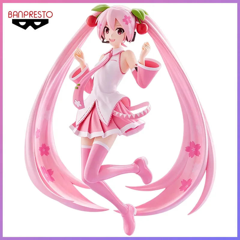 BANDAI En Stock Original Authentique Piapro Characters Banpresto Evolve Hatsune Miku Sakura 23cm Anime Collections Modèle Figurine Jouet