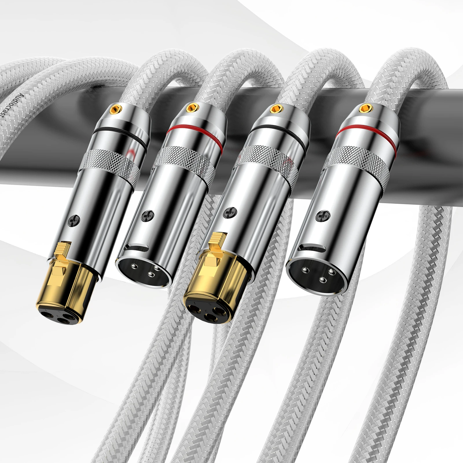 

Aouyade IC102AG 99.998% чистый серебряный XLR-кабель Hi-Fi для аудиосистем, межблочный соединительный кабель с сердечником из чистого серебра PSS, посеребренные разъемы