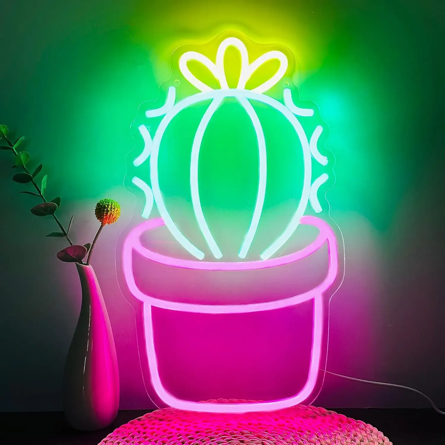 

Cactus Neon Signs LED Neon Light Sign Light Up Neon Signs Wall Decor for Game Room Bedroom Living Room Store Club