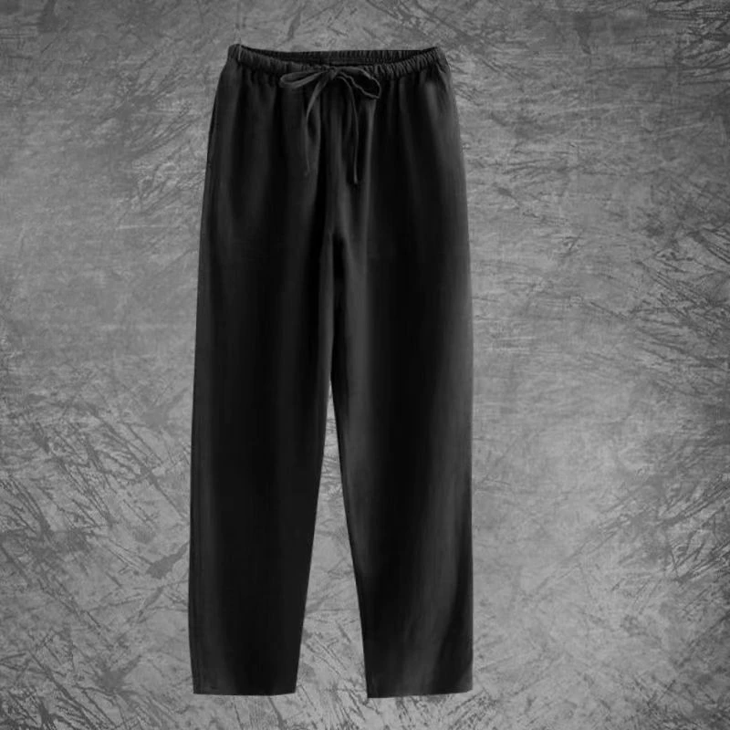 Nuevo Conjunto de Bata Larga de Algodón y Lino para Hombre, Estilo Chino, Manga Larga, Cómodo para Hombres de Mediana Edad y Mayores