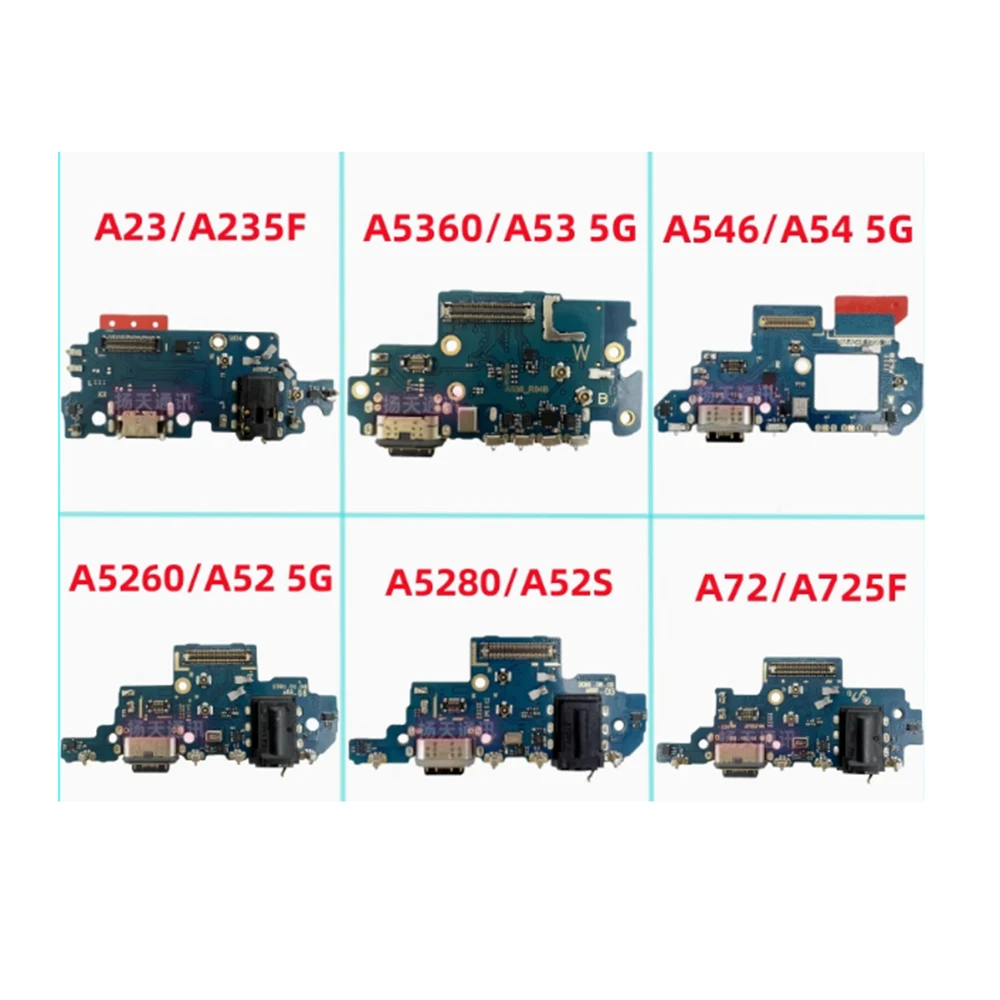 

Разъем для зарядки, док-станция, гибкий кабель для зарядного устройства для Samsung Galaxy A23 A52 A53 A54 5G 72 A5260 A52S A5360 A5280 A236U с микросхемой