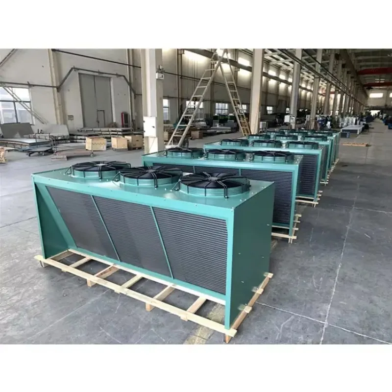 V Type Air Cooled Refrigeration Condenser Copper Tube Oil Heat Exchanger For Commercial Cold Room Refrigeration