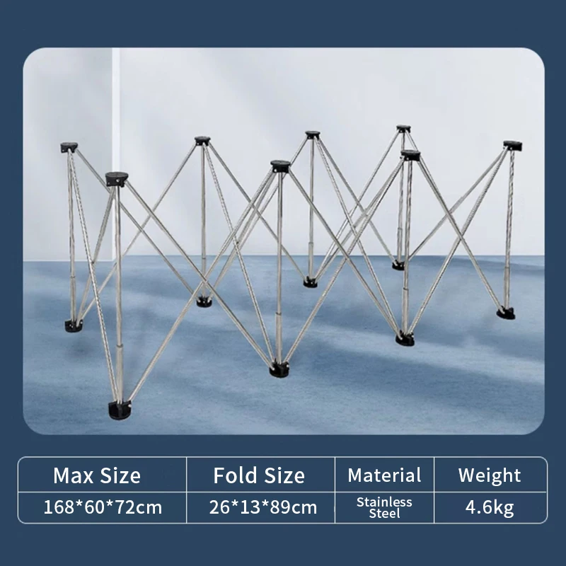 8 Leg  Workbench Stainless Steel Work Table High Capacity Collapsible Portable Quick Setup Workbench with Storage Bag
