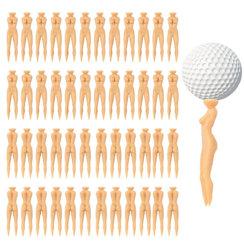 50PCS 3 Inch Plastic Golf Tees Lady Tees Woman Golf Tees Nude Golf Tees for Golf Training