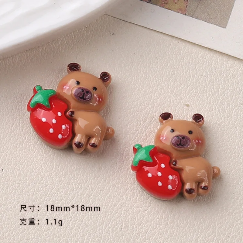 30pcs Mini Cartoon Capybara Resin Flatback Cabochon for DIY Crafts Decoration Accessories Wholesale Ornament Bulk Supplier