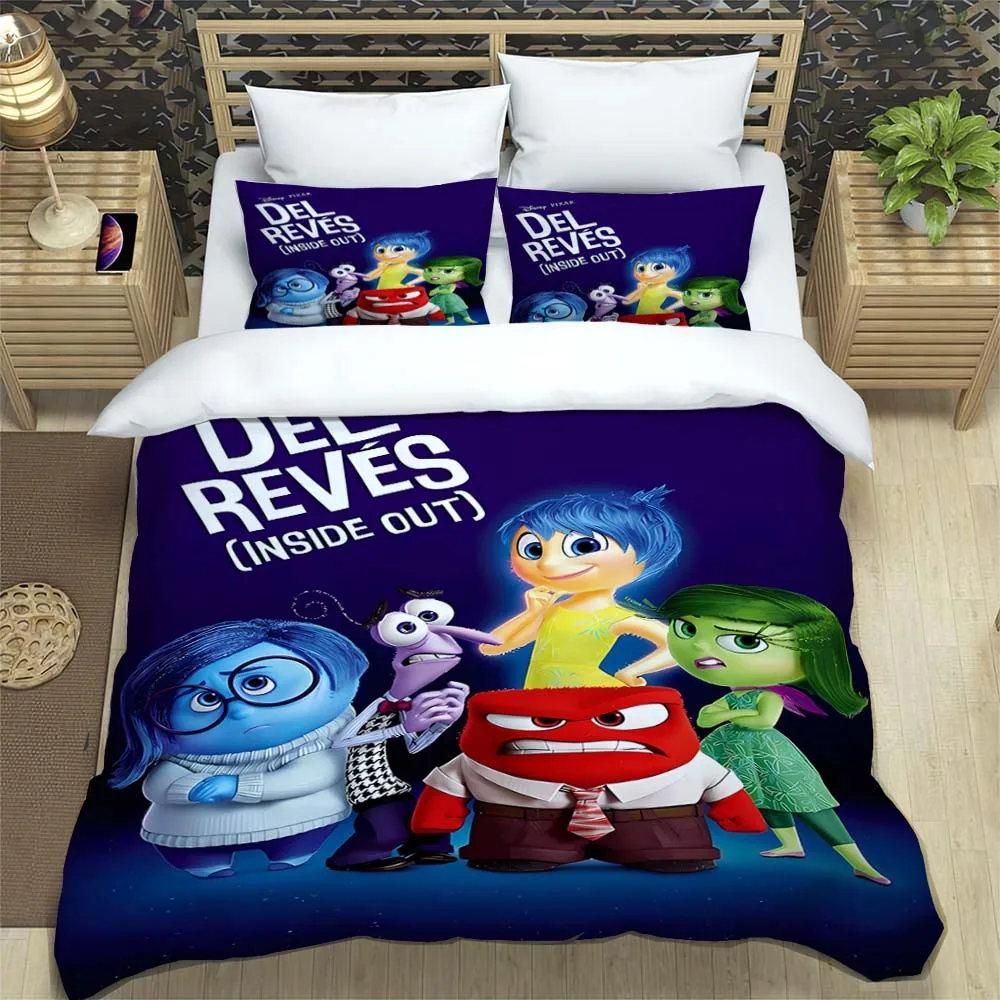 Disney Inside Out Bedding Set Cute Home Decor Pillow Cases Quilt Covers Gifts for Family and Friends Comfortable and Soft