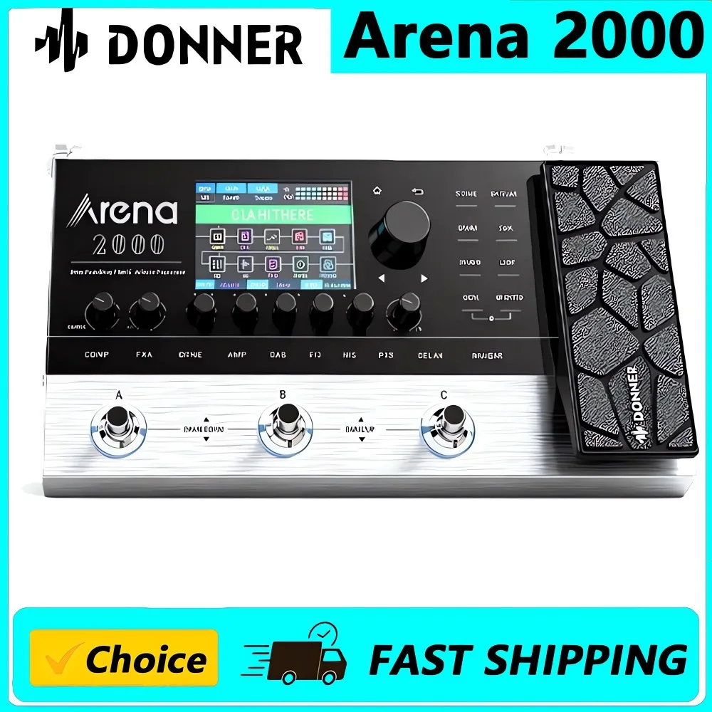 

Мультиэффектная педаль Donner Arena 2000, 278, ИК-усилитель, барабанная петля, MIDI-эффектор с приложением для мягкой одежды для электрогитары