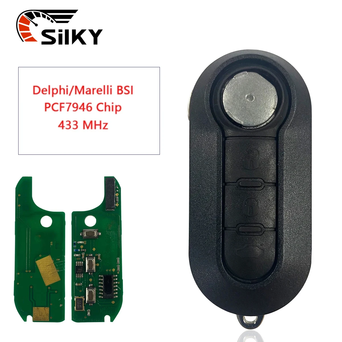 

SilKY Replace Smart Remote Car Key For Fiat 500 Doblo Qubo Grande Punto 2006-2013 Delphi BSI System 433.92ASK PCF7946