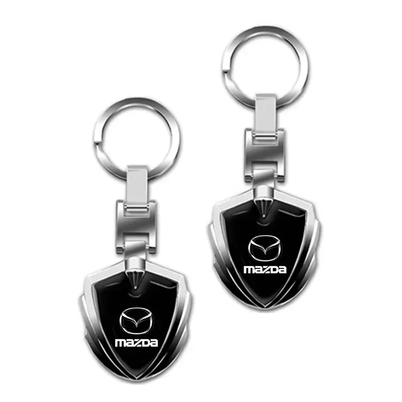 Car Logo Stying 3D Metal Key Rings Shield Shaped Keychain For Mazda  2 3 4 5 6 7 8 9 323 626 Axela CX3 CX4 CX5 CX6 CX7 CX9 MX3