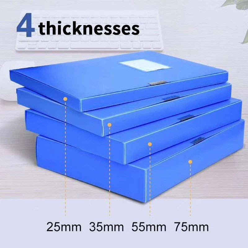 3 Pcs Customizable 7.5cm File Folder Box Storage Organizer PP A4 File Box For Office Home