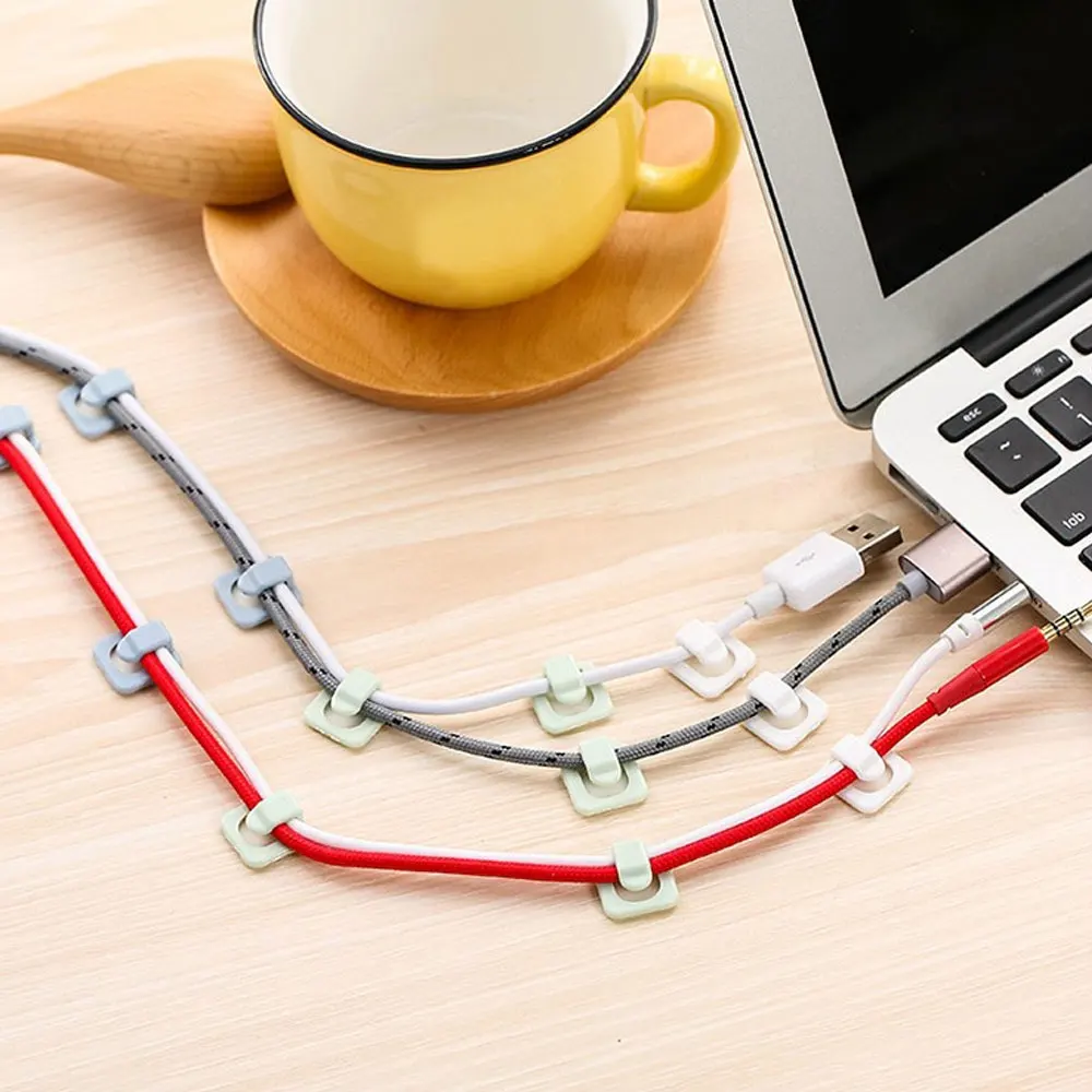 

18Pcs Multifunctional Usb Organizer Cables Desk Cable Holder Self-adhesive Cord Holder Cable Winder Wire Clip Office Accessories